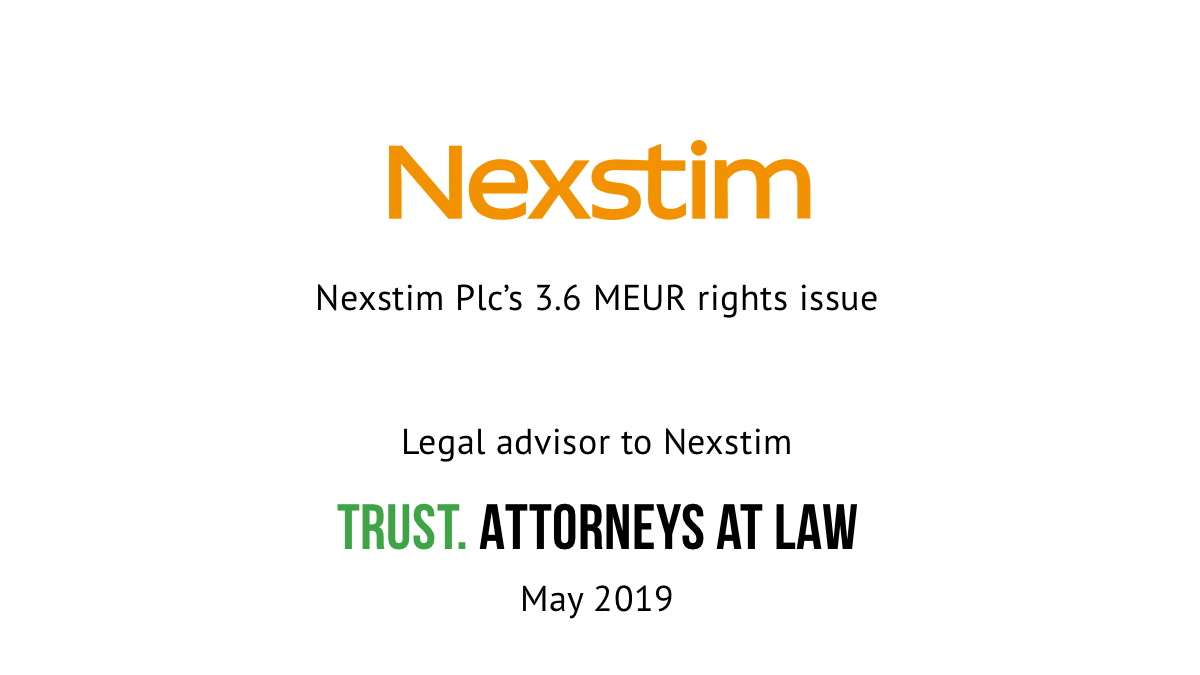 Trust advised Nexstim Plc in its investment round 1