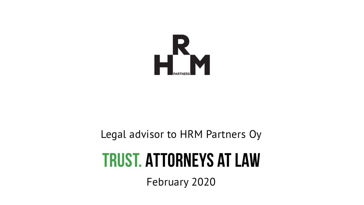 Trust advised the owners in the sale of HRM Partners Oy 1